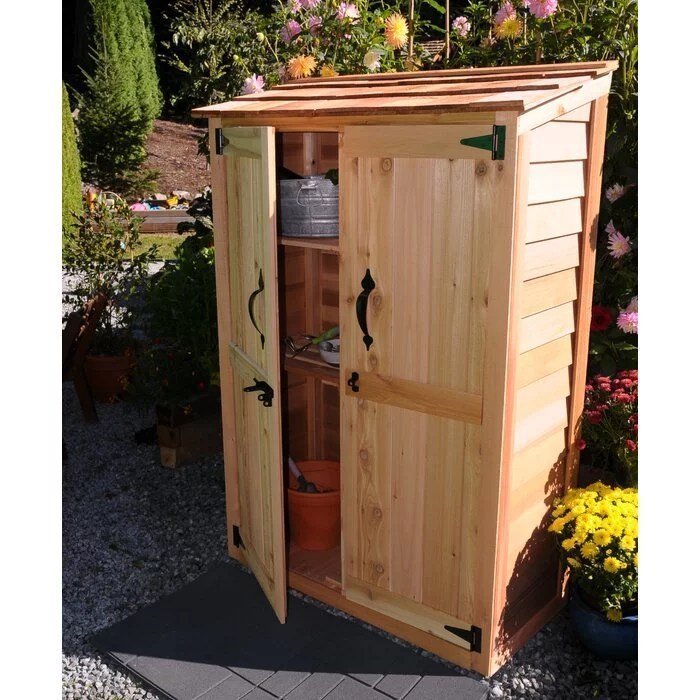 img-377.jpg 4 ft. W x 2 ft. D Garden Chalet Cedar Wood Tool Shed - Image 1