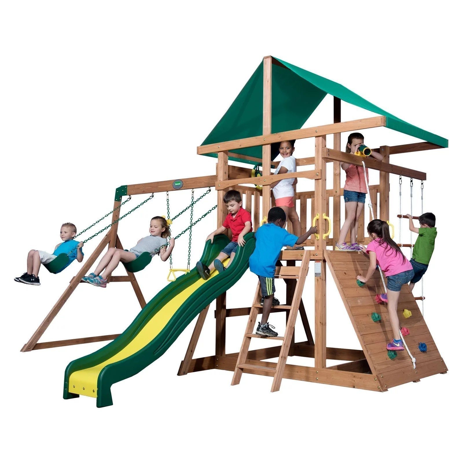 img-749.jpg Outdoor Living Mount McKinley All Cedar Wood Swing Set - Image 1