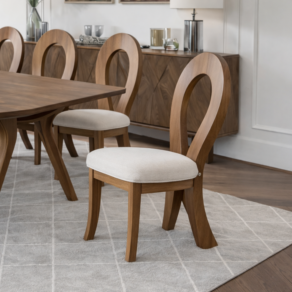 modern-natural-wood-dining-chair-with-sculptural-loop-back-and-upholstered-seat-for-dining-room-1.png Modern Dining Chair - Image 1