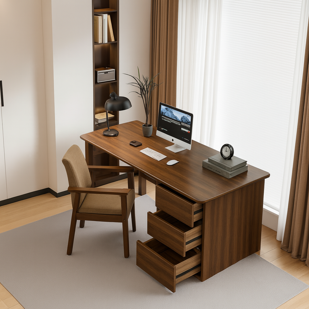 modern-wooden-desk-with-storage-drawer-2.png Computer Desk with Storage - Image 1