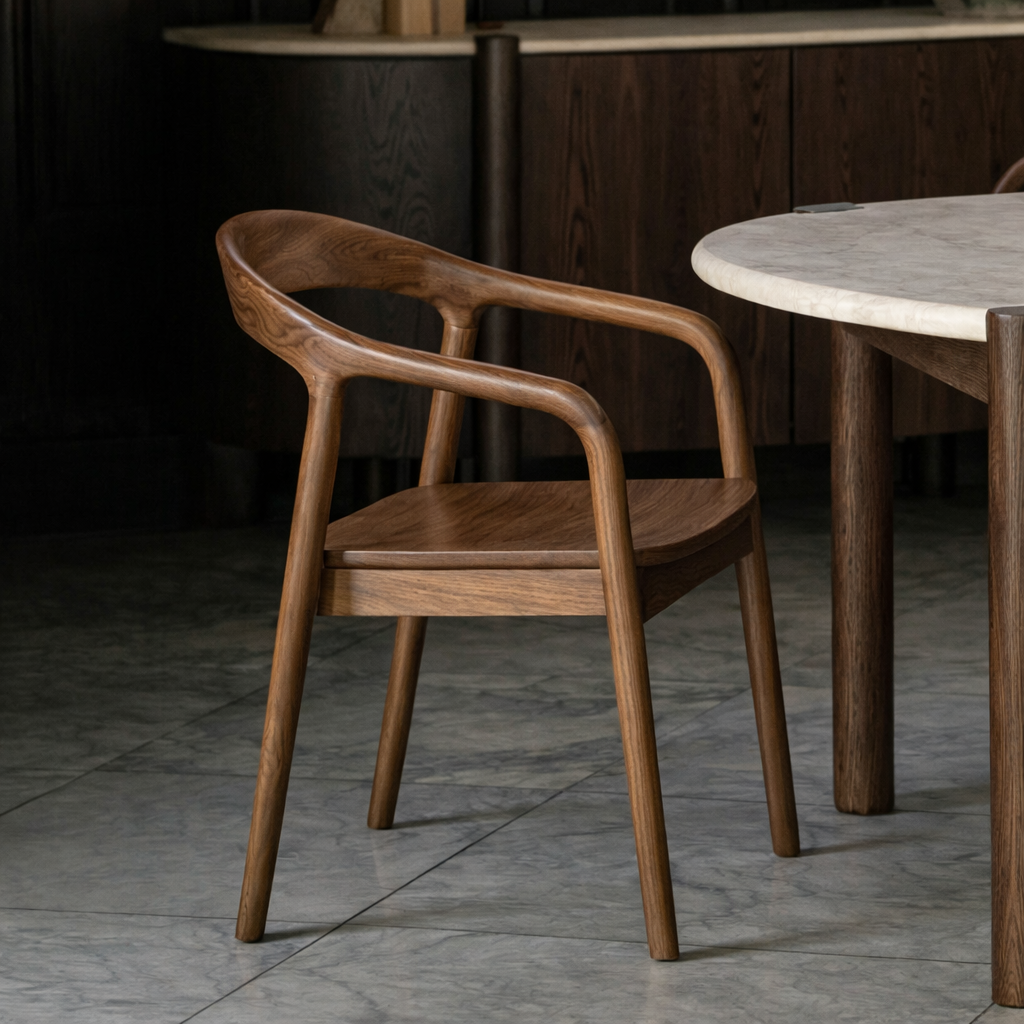 modern-wooden-dining-chair-with-curved-backrest-and-sculptural-legs-for-dining-room-1.png Kitchen Dining Table - Image 1