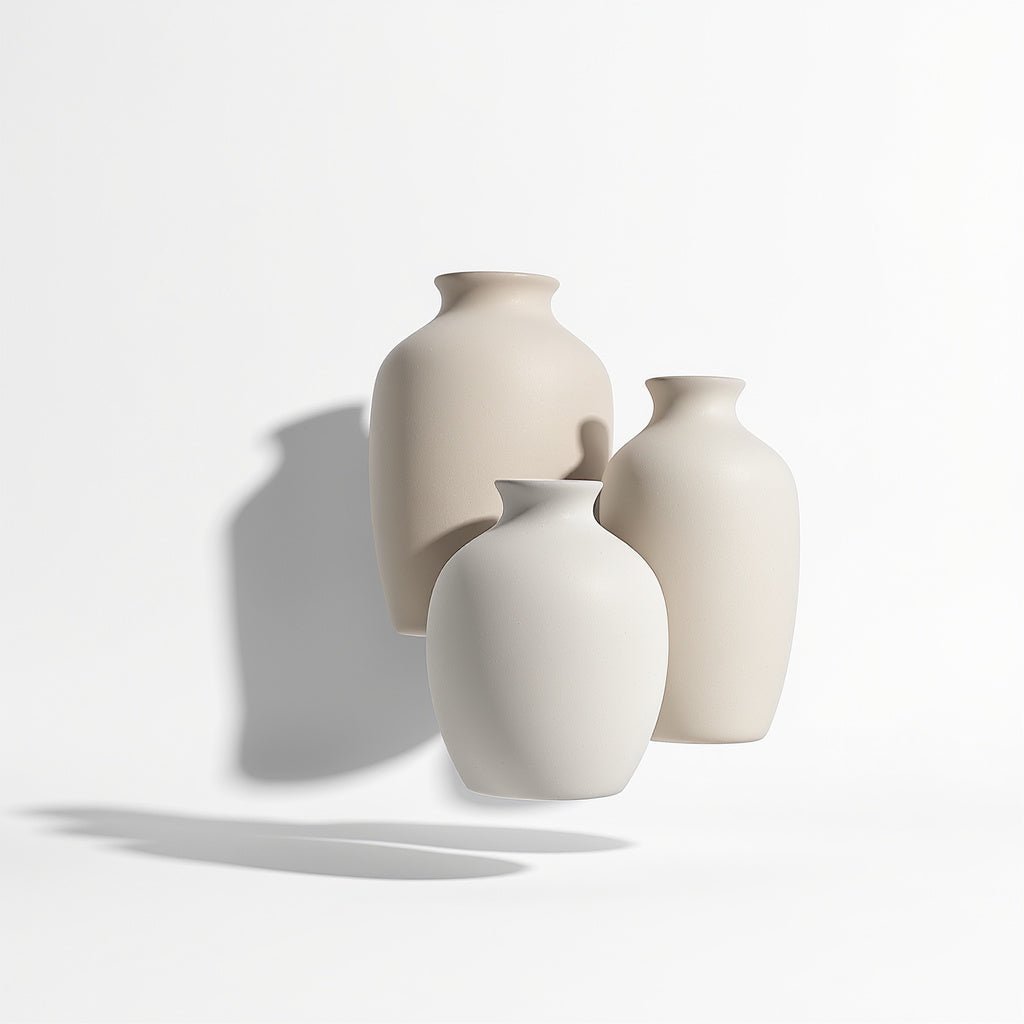 urban-nestif-1.jpg Urban Nestif Ceramic Minimalist Vase Set – Matte Neutral Finish, Set of 3 - Image 1