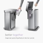 simplehuman Dual-Compartment Rectangular Stainless-Steel Step Trash Can with Liner Pocket - Image 2